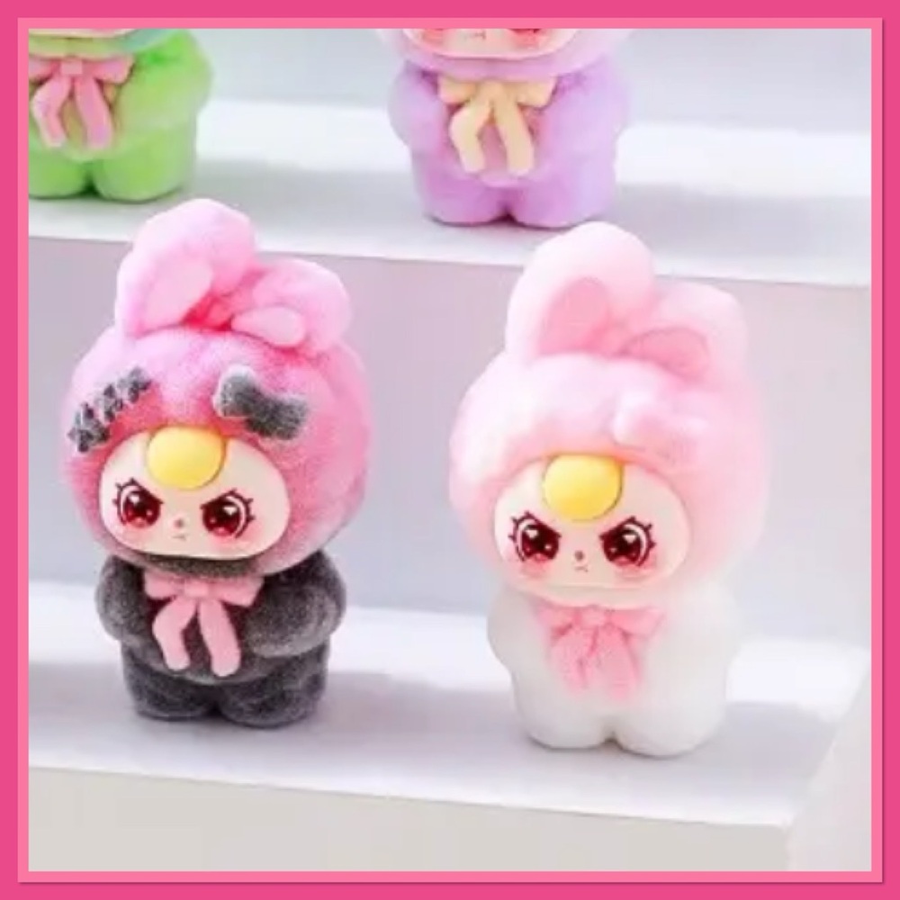 Cute Mini-Macarons Plush Doll in Gray and Pink